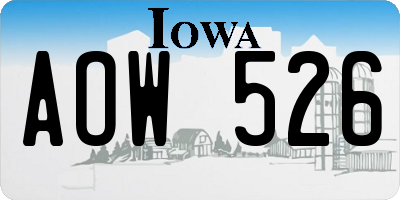 IA license plate AOW526