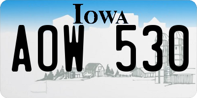 IA license plate AOW530