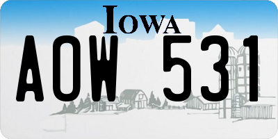 IA license plate AOW531