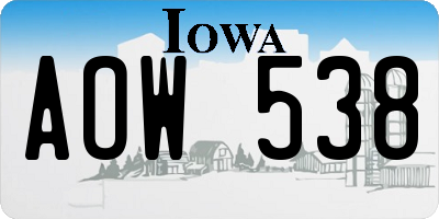 IA license plate AOW538