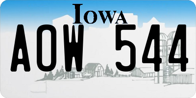 IA license plate AOW544