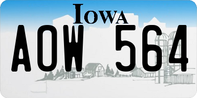IA license plate AOW564