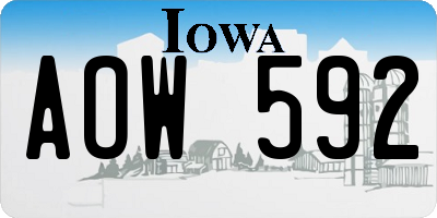 IA license plate AOW592