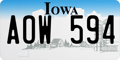 IA license plate AOW594