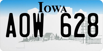 IA license plate AOW628