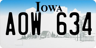 IA license plate AOW634