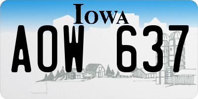 IA license plate AOW637