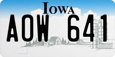 IA license plate AOW641