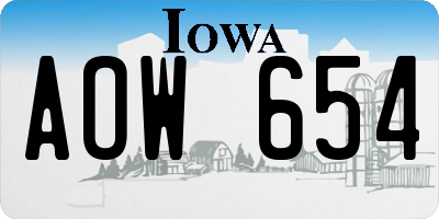 IA license plate AOW654