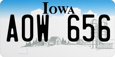 IA license plate AOW656
