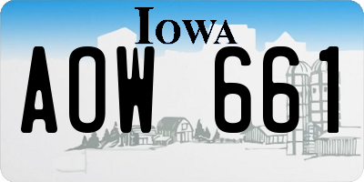 IA license plate AOW661