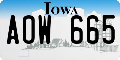 IA license plate AOW665