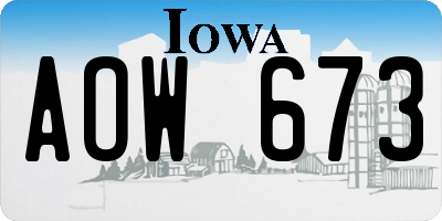 IA license plate AOW673