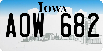 IA license plate AOW682