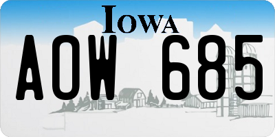 IA license plate AOW685