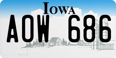 IA license plate AOW686