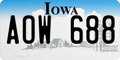 IA license plate AOW688