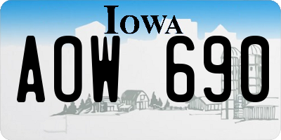 IA license plate AOW690