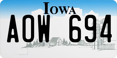 IA license plate AOW694