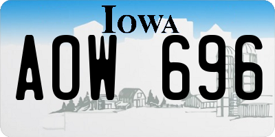 IA license plate AOW696