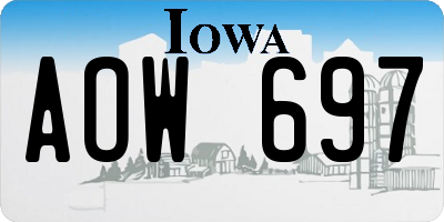 IA license plate AOW697