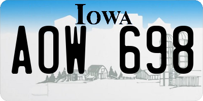 IA license plate AOW698