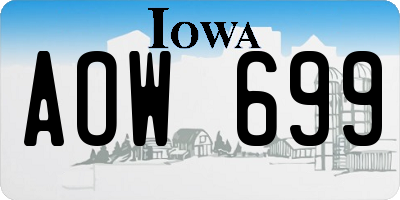 IA license plate AOW699