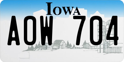 IA license plate AOW704
