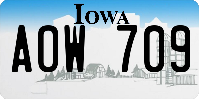 IA license plate AOW709