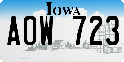 IA license plate AOW723