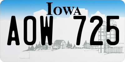 IA license plate AOW725