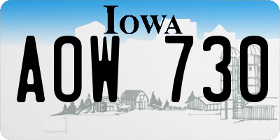 IA license plate AOW730