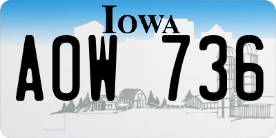 IA license plate AOW736