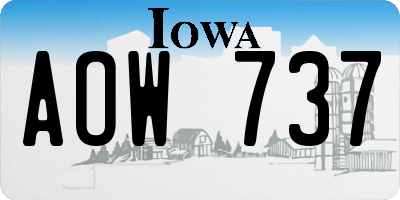 IA license plate AOW737