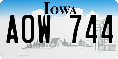 IA license plate AOW744