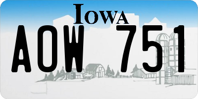 IA license plate AOW751