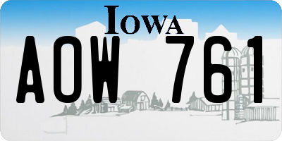 IA license plate AOW761
