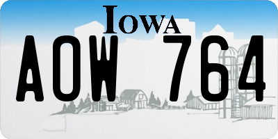 IA license plate AOW764