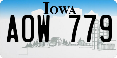 IA license plate AOW779