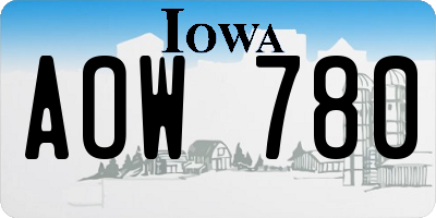 IA license plate AOW780