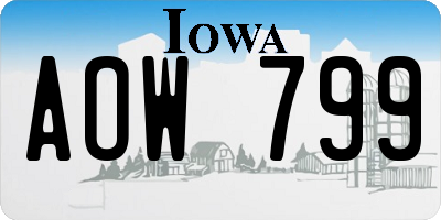 IA license plate AOW799