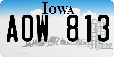 IA license plate AOW813