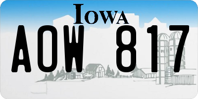 IA license plate AOW817