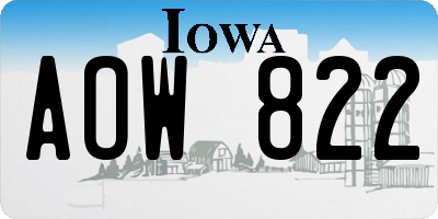 IA license plate AOW822