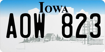 IA license plate AOW823