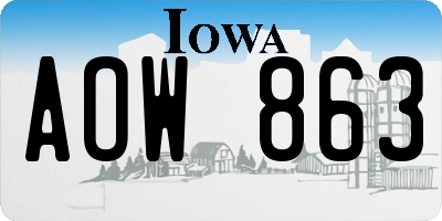 IA license plate AOW863