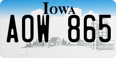 IA license plate AOW865