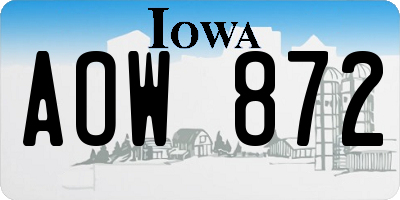 IA license plate AOW872