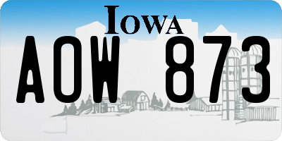 IA license plate AOW873