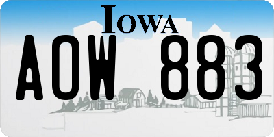 IA license plate AOW883